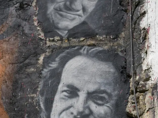 Vatican Museums representatives deliver a depiction of St. Augustine to the pope