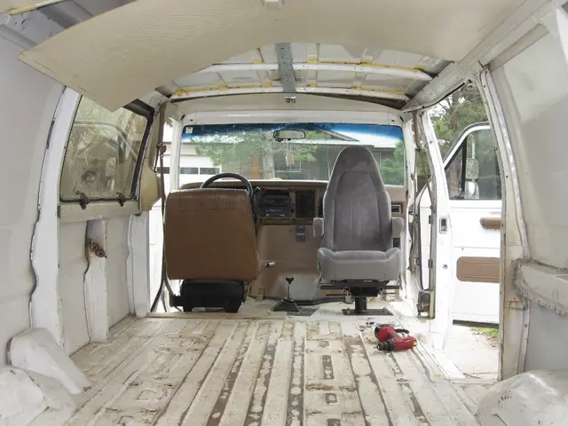 Unique duplex design of a vanlife camper due to sunlight, resulting in a reduced seating capacity.
