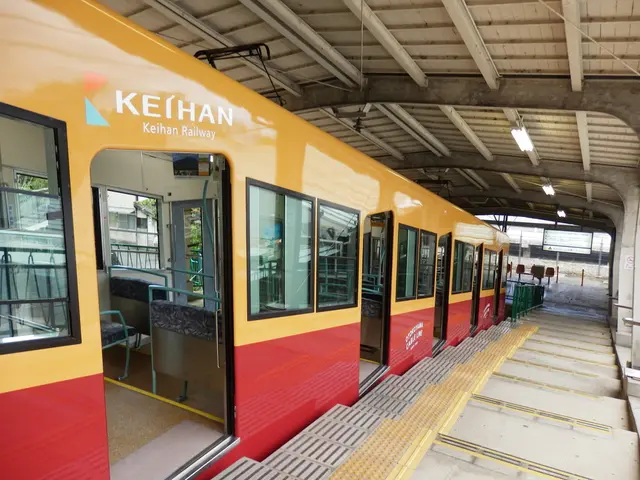This is the picture of a place where we have a train in which there are some seats and to the side...